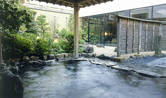An open-air bath for men